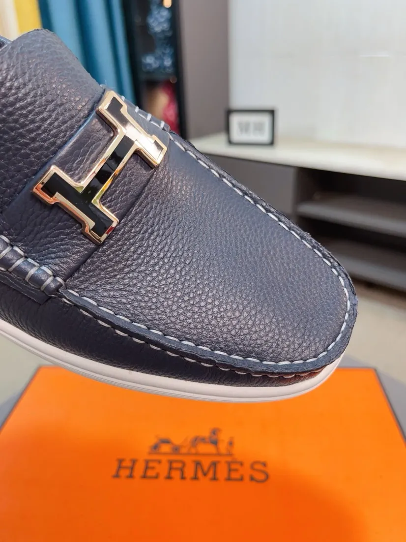 Men's shoes 💰458🌹🌹Niuli "HERMES" Hermès business leather shoes, original factory configuration, original imported cowhide upper + luxury hardware logo + fully imported original customized cowhide lining, sole: rubber wear-resistant outsole, difficult craftsmanship, original factory follow-up goods, 🔍🔍high quality code number: 38-44 45 can be customized